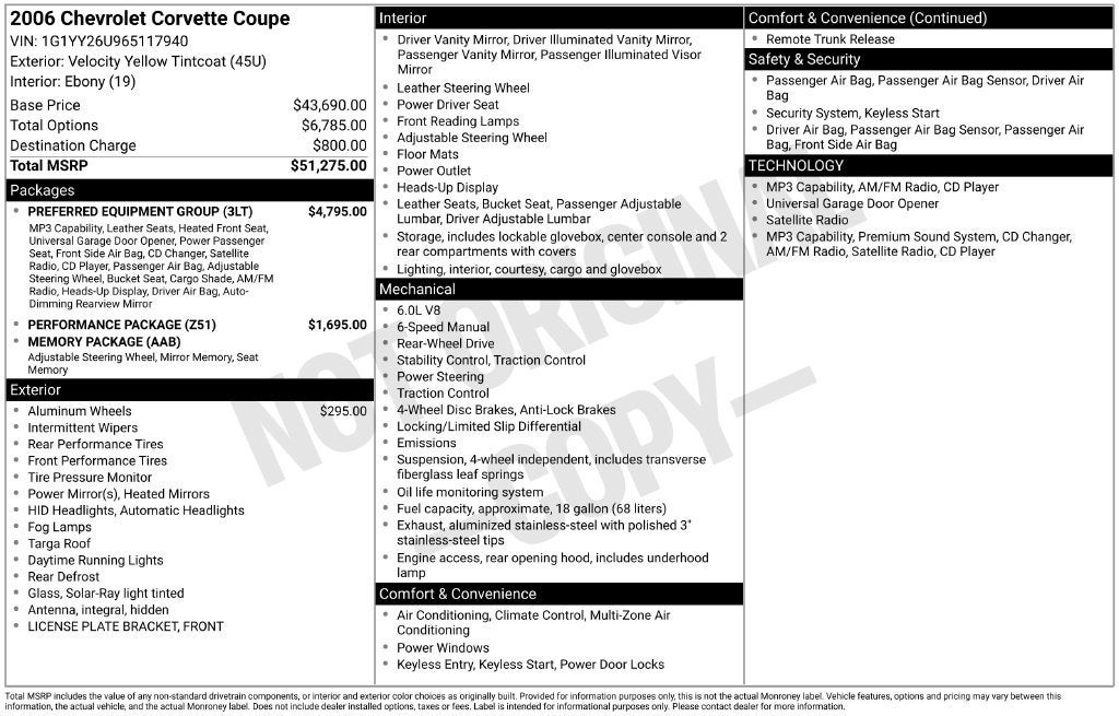 2006 Chevrolet Corvette Base