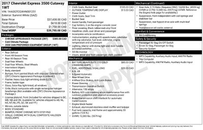 2017 Chevrolet Express Cutaway 3500 3500 1WT