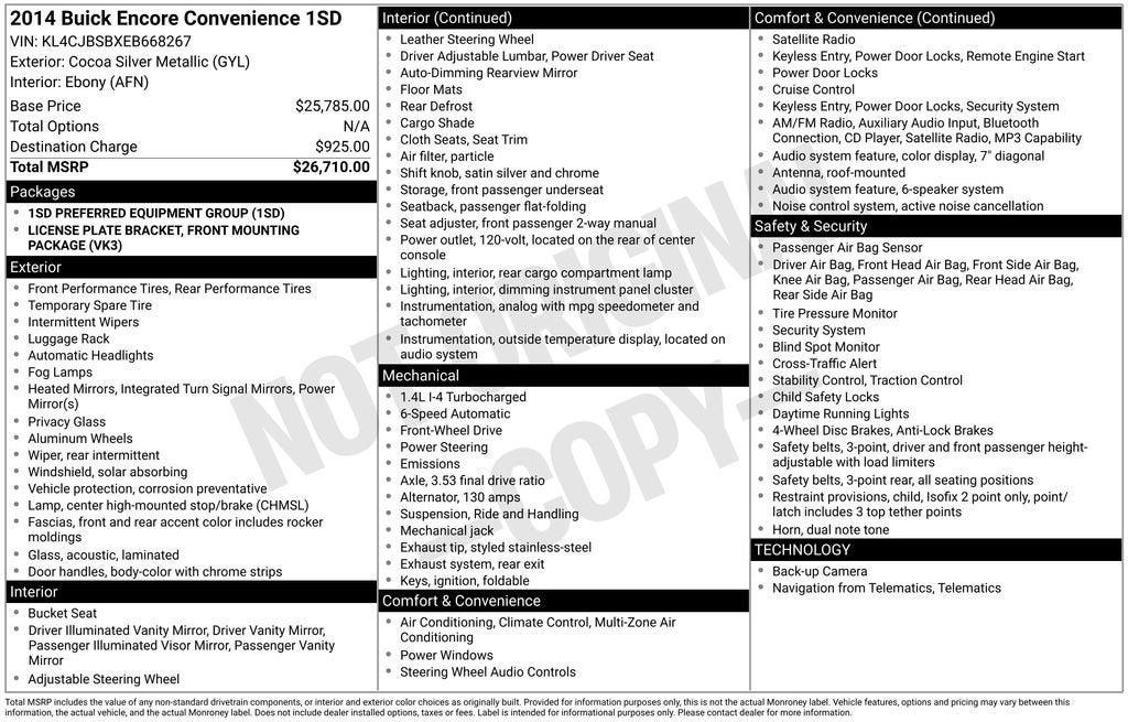 2014 Buick Encore Convenience