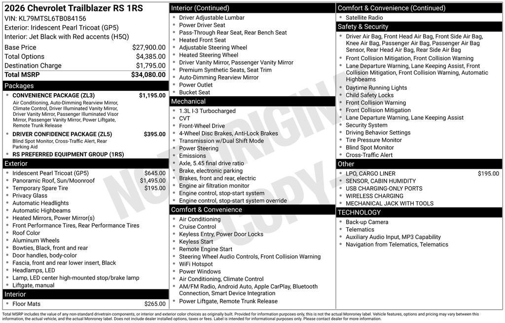 2026 Chevrolet Trailblazer RS