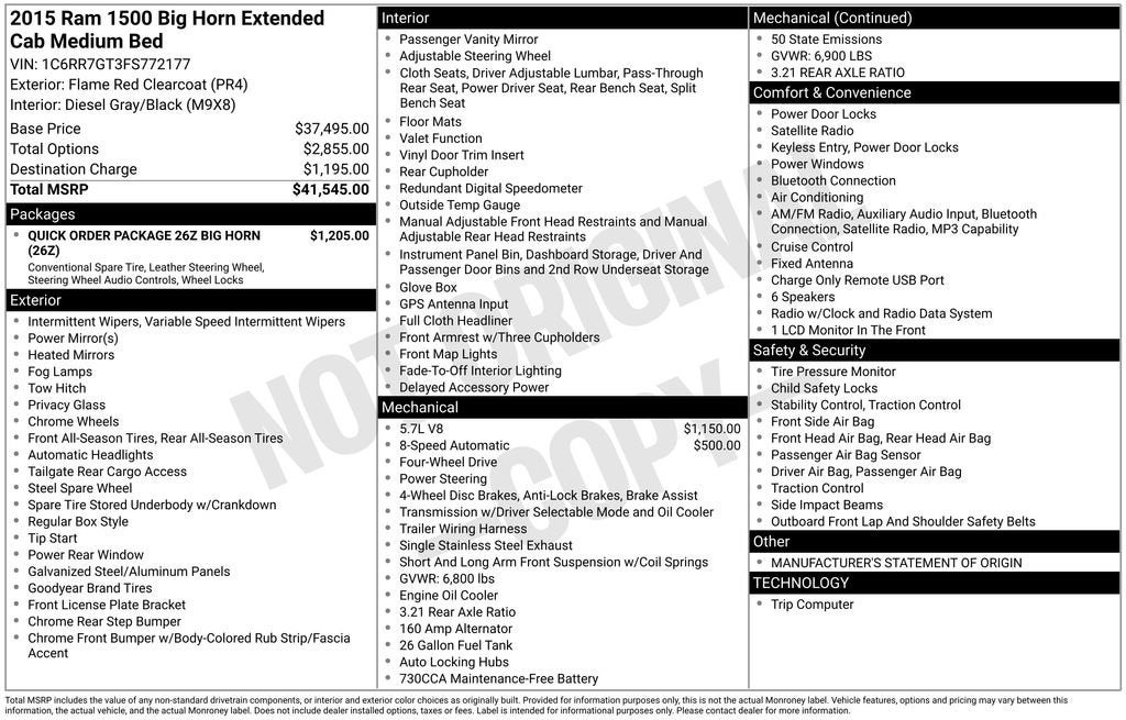 2015 RAM 1500 Big Horn